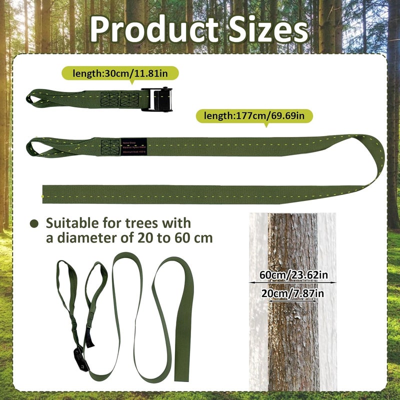 Vecacosic Hunting Climbing Stick Replacement Straps Heavy Duty Tree Stand Climbing Stick Straps Climbing Stick Accessories To Fix Most Hang-On's Platforms And Sticks, Easy To Adjust, Sturdy And Durable - Image 2